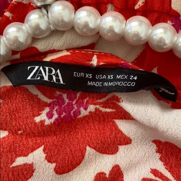 Zara Red Floral Print Wrap Mini Dress - Picture 10 of 10